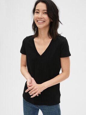 GAP Vintage Wash black Cotton V-Neck t-shirt XL